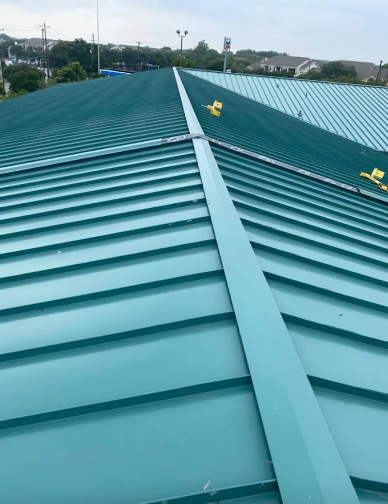 Green commercial metal roof ridge and valley for Metal Roof Repair in Hilton Head Island